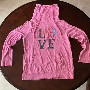 Pink Hoodie with Love Print